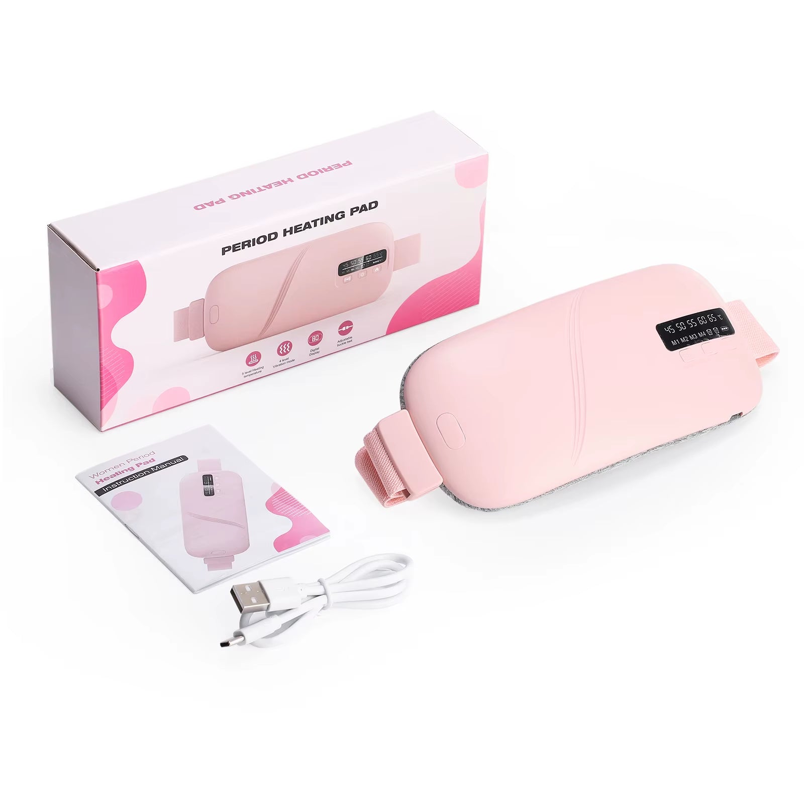 Portable Menstrual Heating Pad with 6 Heating Levels Warm Palace Treasure Back or Abdominal Heating Pad Ideal Gifts for Women